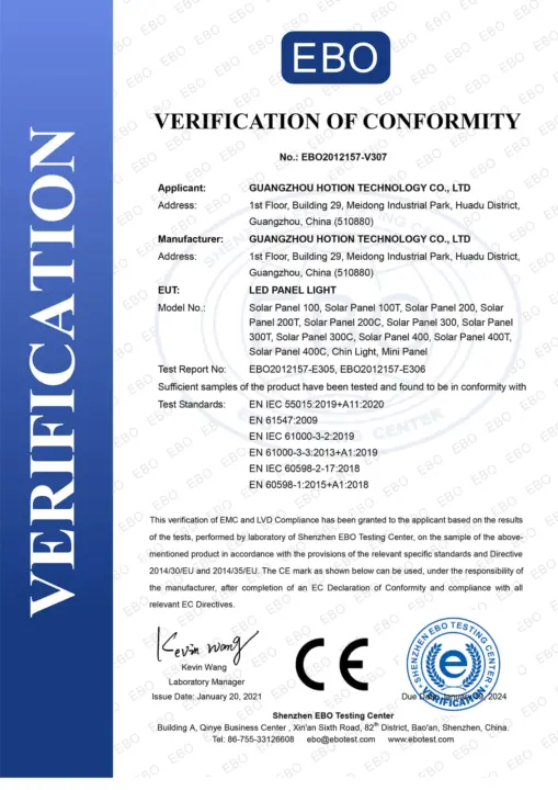 CE certificate LED Panels