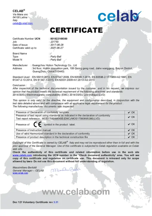 CE certificate Party Ball